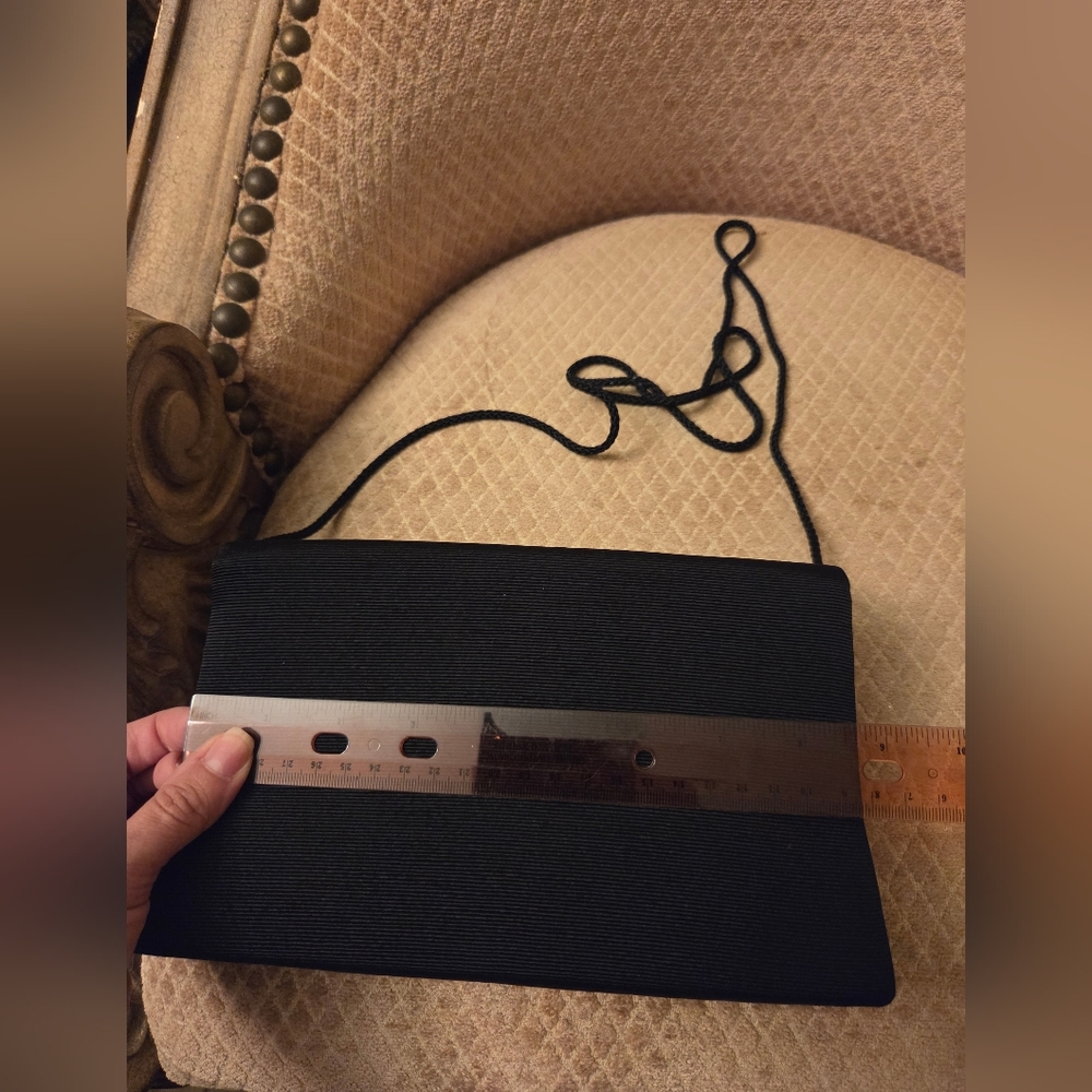 Elegant Black Clutch with Gold Accent - Picture 6 of 7